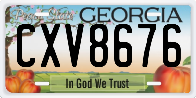 GA license plate CXV8676