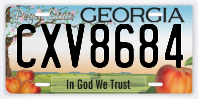 GA license plate CXV8684