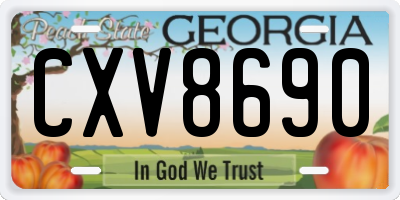 GA license plate CXV8690