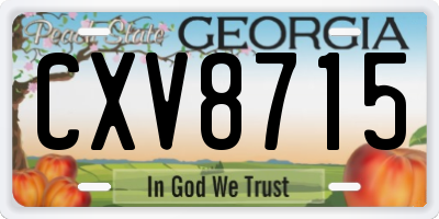 GA license plate CXV8715