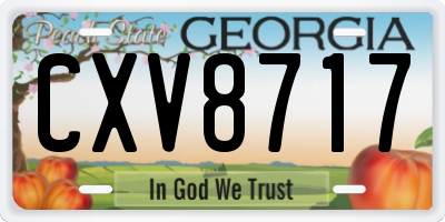 GA license plate CXV8717