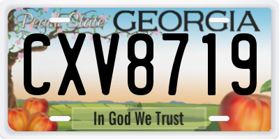 GA license plate CXV8719