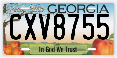 GA license plate CXV8755