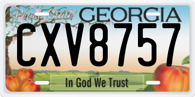 GA license plate CXV8757