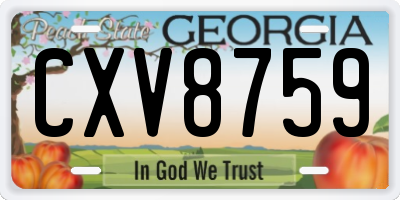 GA license plate CXV8759
