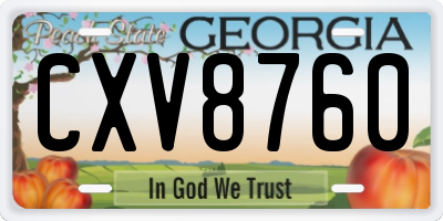 GA license plate CXV8760