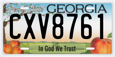 GA license plate CXV8761