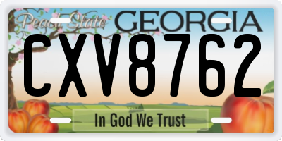 GA license plate CXV8762