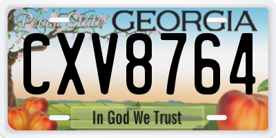 GA license plate CXV8764