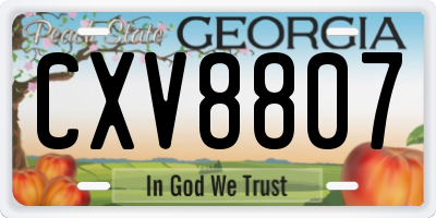 GA license plate CXV8807