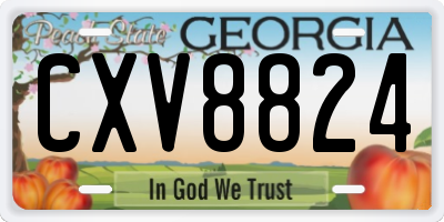 GA license plate CXV8824