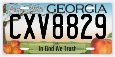 GA license plate CXV8829