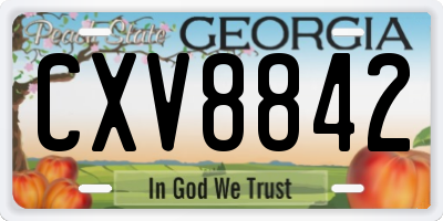 GA license plate CXV8842