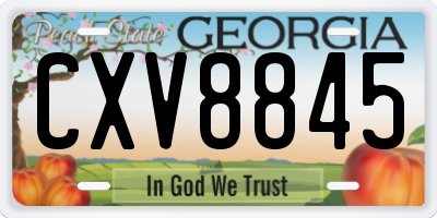 GA license plate CXV8845