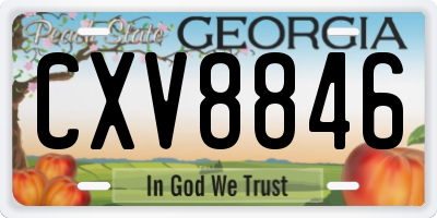 GA license plate CXV8846