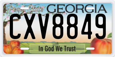 GA license plate CXV8849