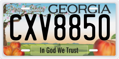 GA license plate CXV8850