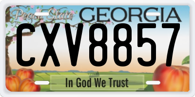GA license plate CXV8857