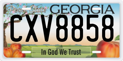GA license plate CXV8858
