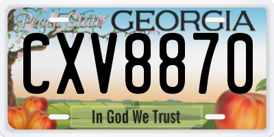 GA license plate CXV8870