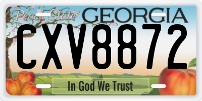 GA license plate CXV8872