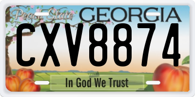 GA license plate CXV8874