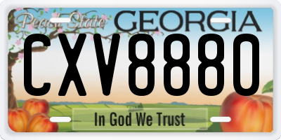 GA license plate CXV8880