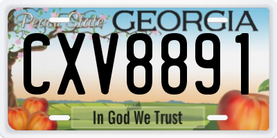 GA license plate CXV8891