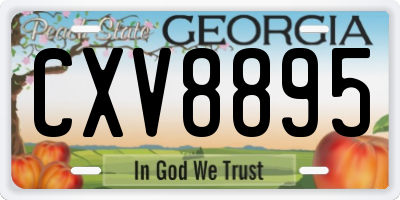 GA license plate CXV8895