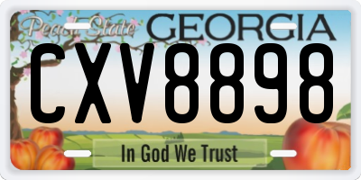 GA license plate CXV8898