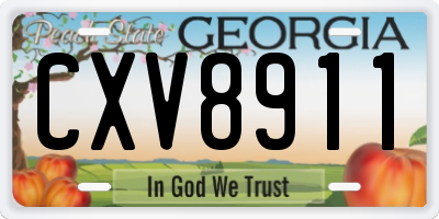 GA license plate CXV8911