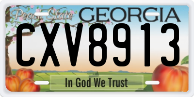 GA license plate CXV8913
