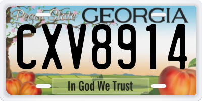 GA license plate CXV8914