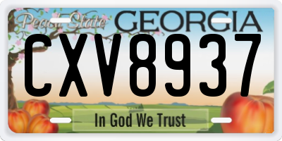 GA license plate CXV8937