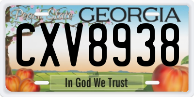 GA license plate CXV8938