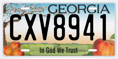 GA license plate CXV8941