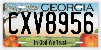 GA license plate CXV8956
