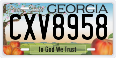GA license plate CXV8958