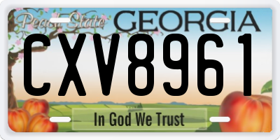 GA license plate CXV8961