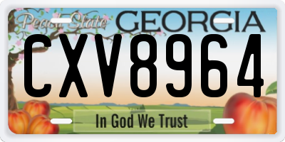 GA license plate CXV8964