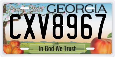 GA license plate CXV8967