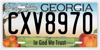 GA license plate CXV8970