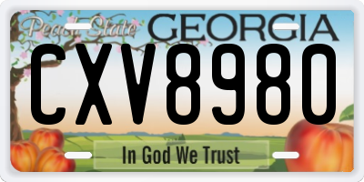 GA license plate CXV8980