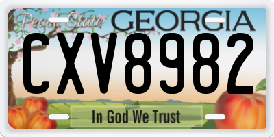 GA license plate CXV8982