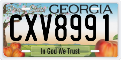 GA license plate CXV8991