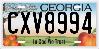 GA license plate CXV8994