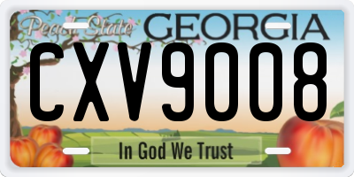 GA license plate CXV9008