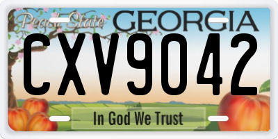 GA license plate CXV9042
