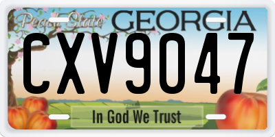 GA license plate CXV9047