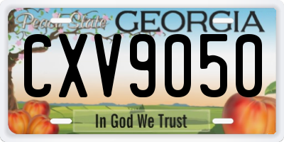 GA license plate CXV9050